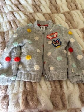 Disney dumbo Gray Polka Dot Kids Bomber Jacket with Colorful Patches